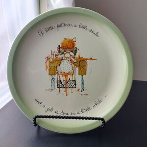 Vintage Decorative Plate with Holly Hobbie Illustration & Quote